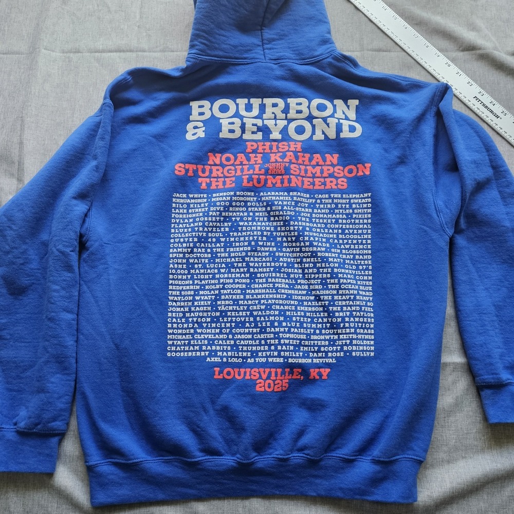 Bourbon & Beyond 2025 Hoodie Blue Large Noah Kahan Phish Sturgill Simpson Merch